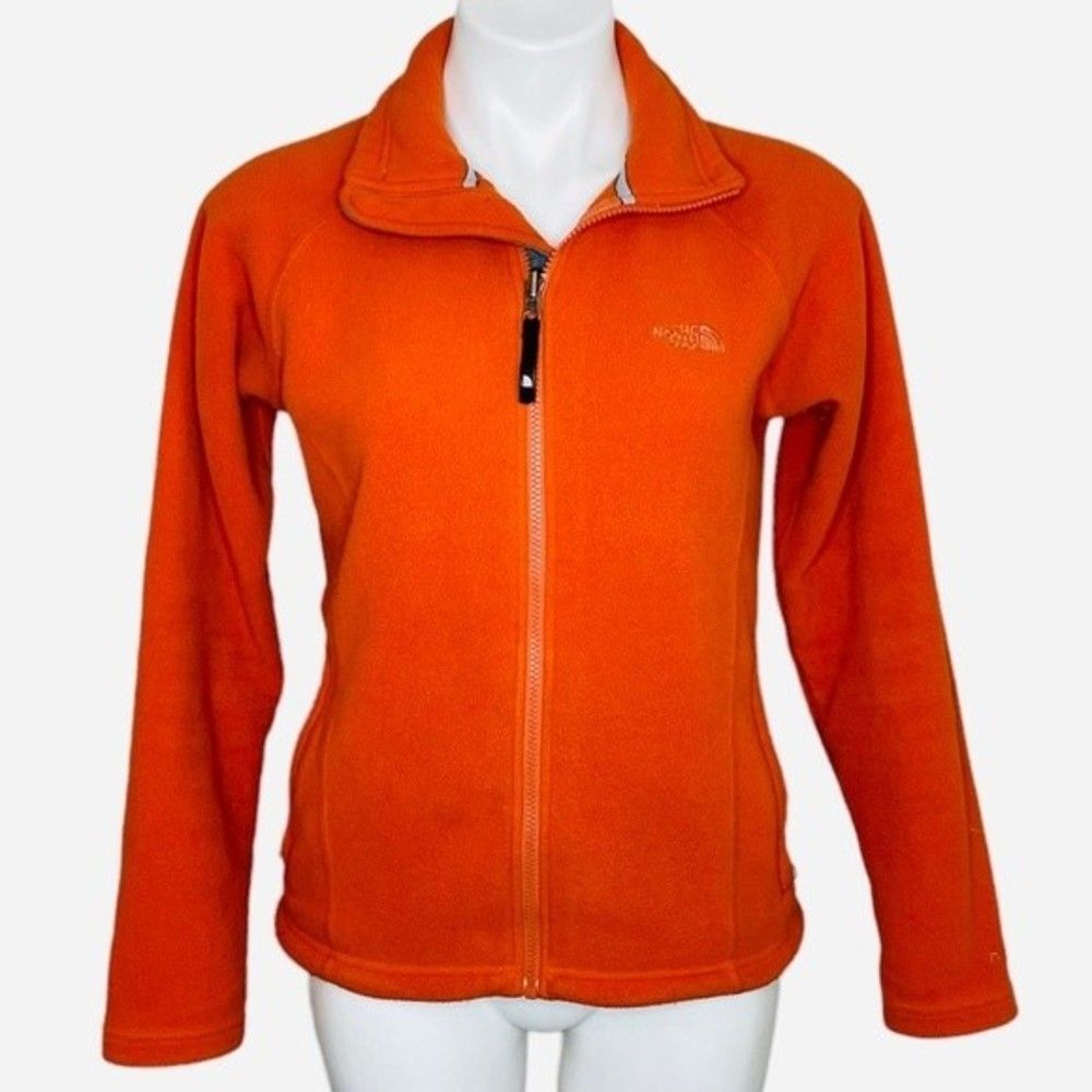 The North Face Women's Orange TKA 200 Zip Up Fleece Jacket Size Small